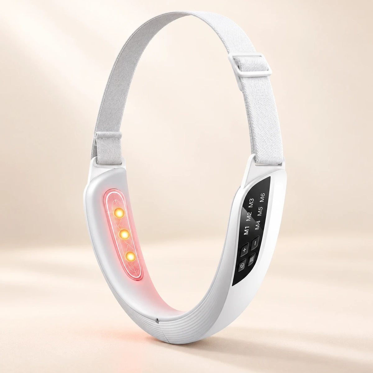 Banda facial anti papada con luz LED y microcorriente