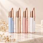 Depiladora facial en azul, dorado, oro rosa y blanco