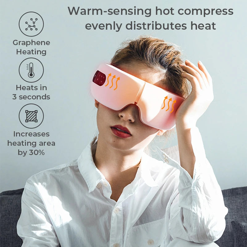 Gafas de masaje para ojos con calor y presión de aire