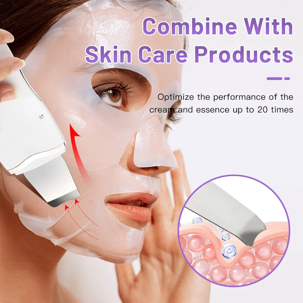 Espátula facial ultrasónica de limpieza profunda