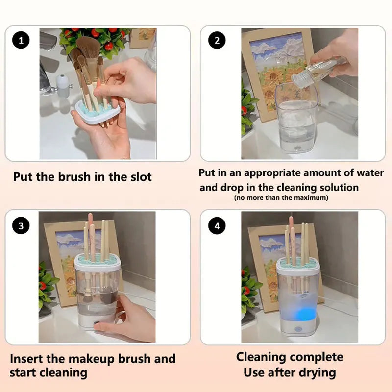 Limpiador eléctrico de brochas de maquillaje