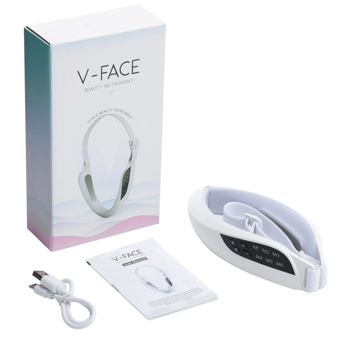Masajeador facial anti papada con luz LED