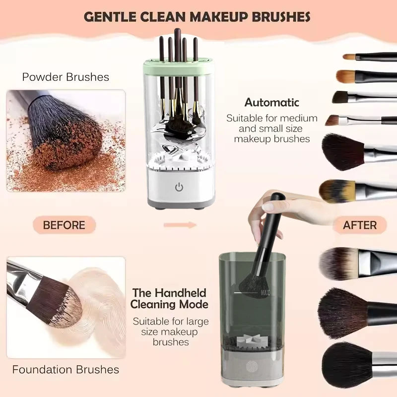 Limpiador Eléctrico De Brochas De Maquillaje: Limpias Y Secas En Segundos