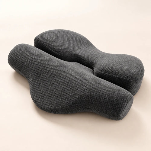 Almohada cervical viscoelástica gris antracita en forma de mariposa