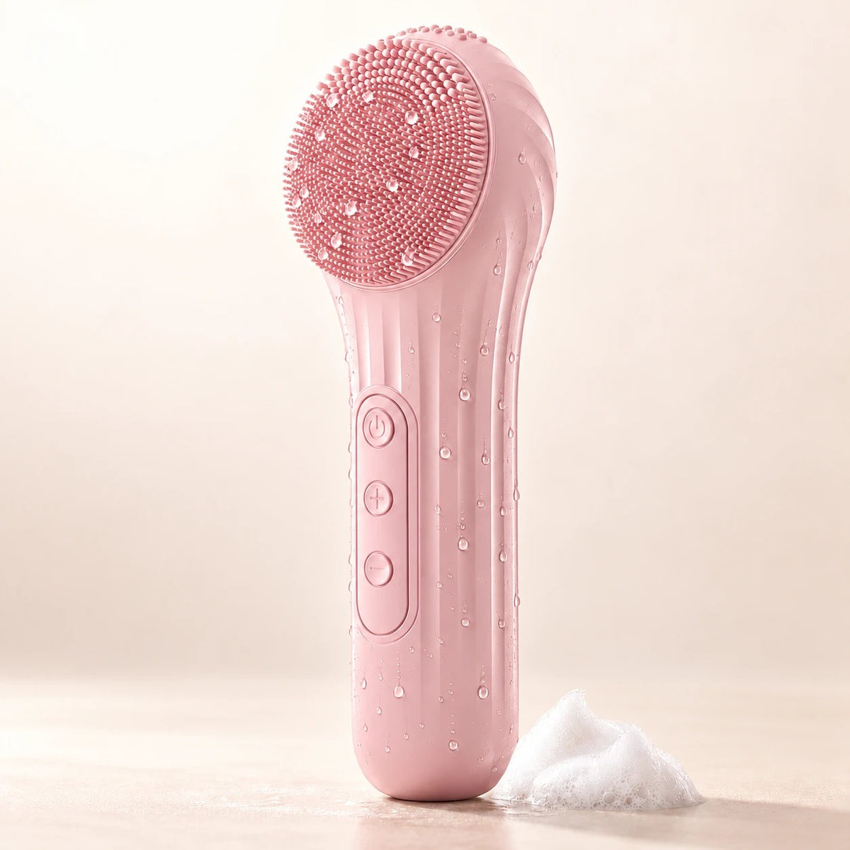 Cepillo sónico de limpieza facial, color rosa